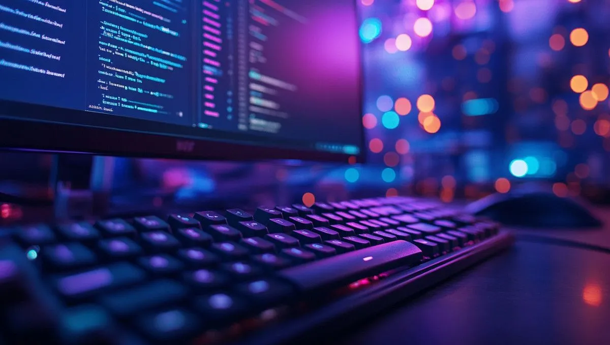 A keyboard with a computer showing notes and ideas for a sales letter project.